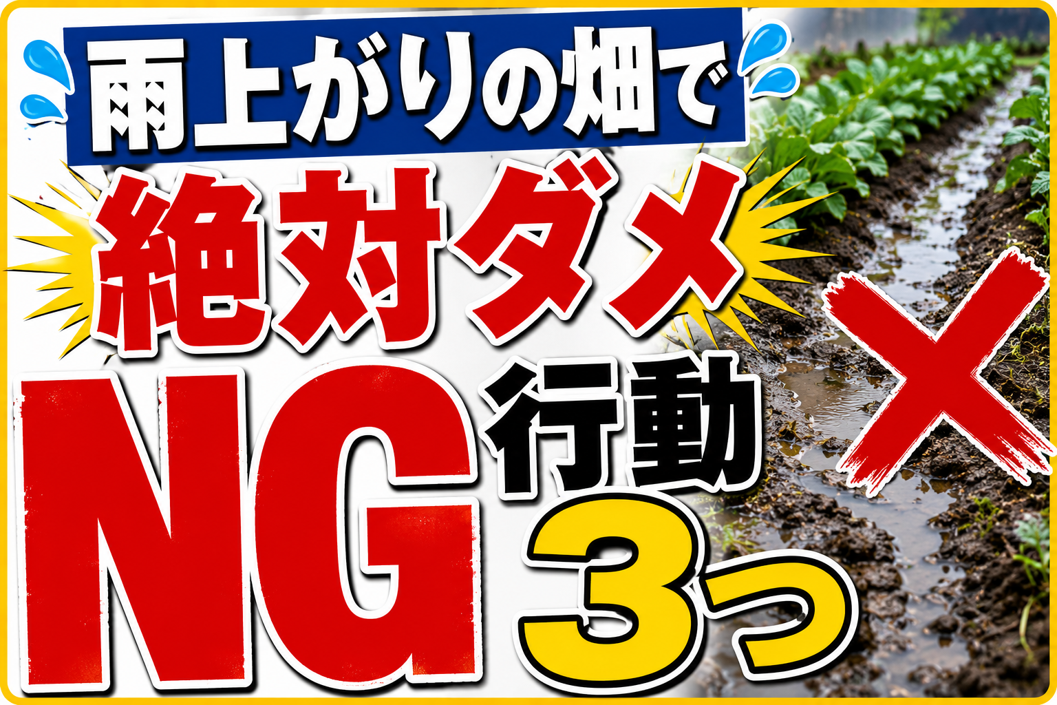 雨上がりの畑でやってしまいがちなNG行動3つ　これをやると土が全滅！