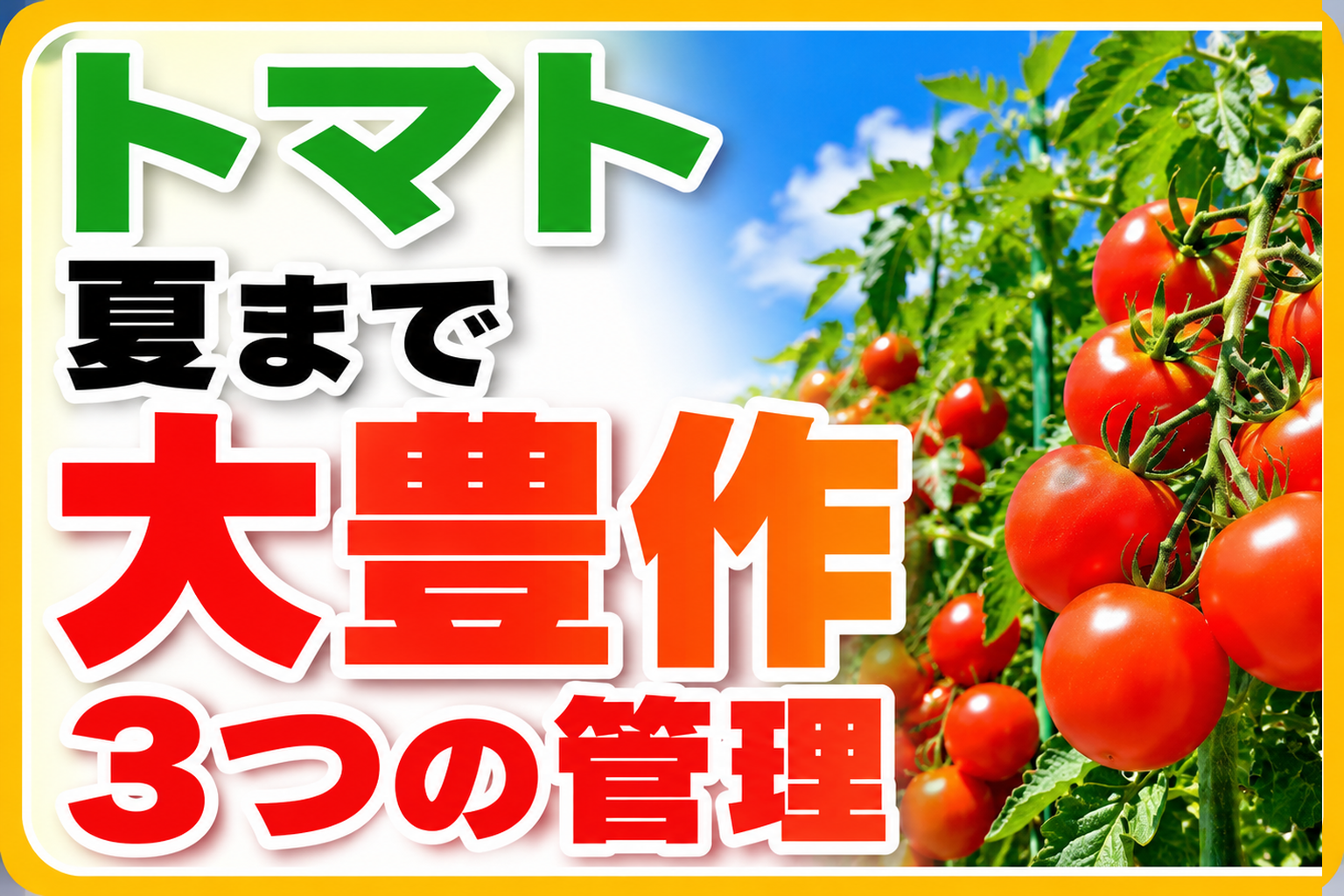 【6月のトマト】梅雨で差がつく！夏まで大豊作の3つの管理｜整枝・追肥・病気対策