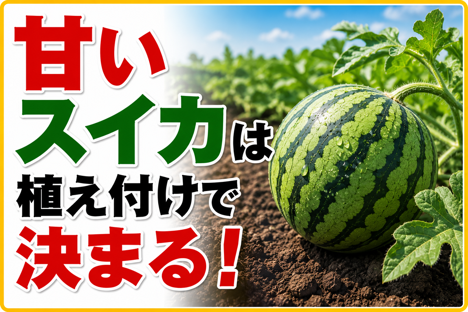甘いスイカは植え付けで決まる！苗選び・土台・植え方の正解3選