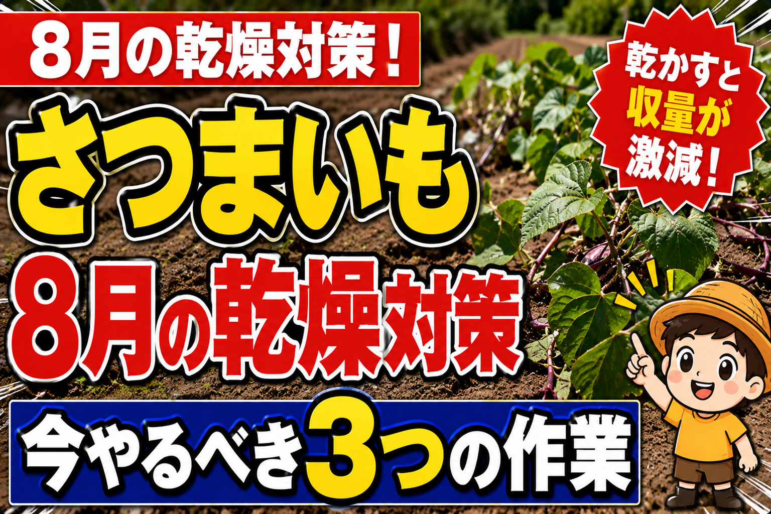 雨が降らない8月、さつまいもに絶対やってはいけない3つのこと