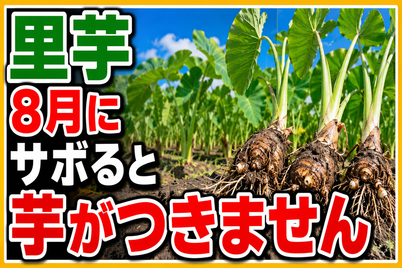 里芋は8月にサボると秋に芋がつきません！爆太りさせる3つの作業