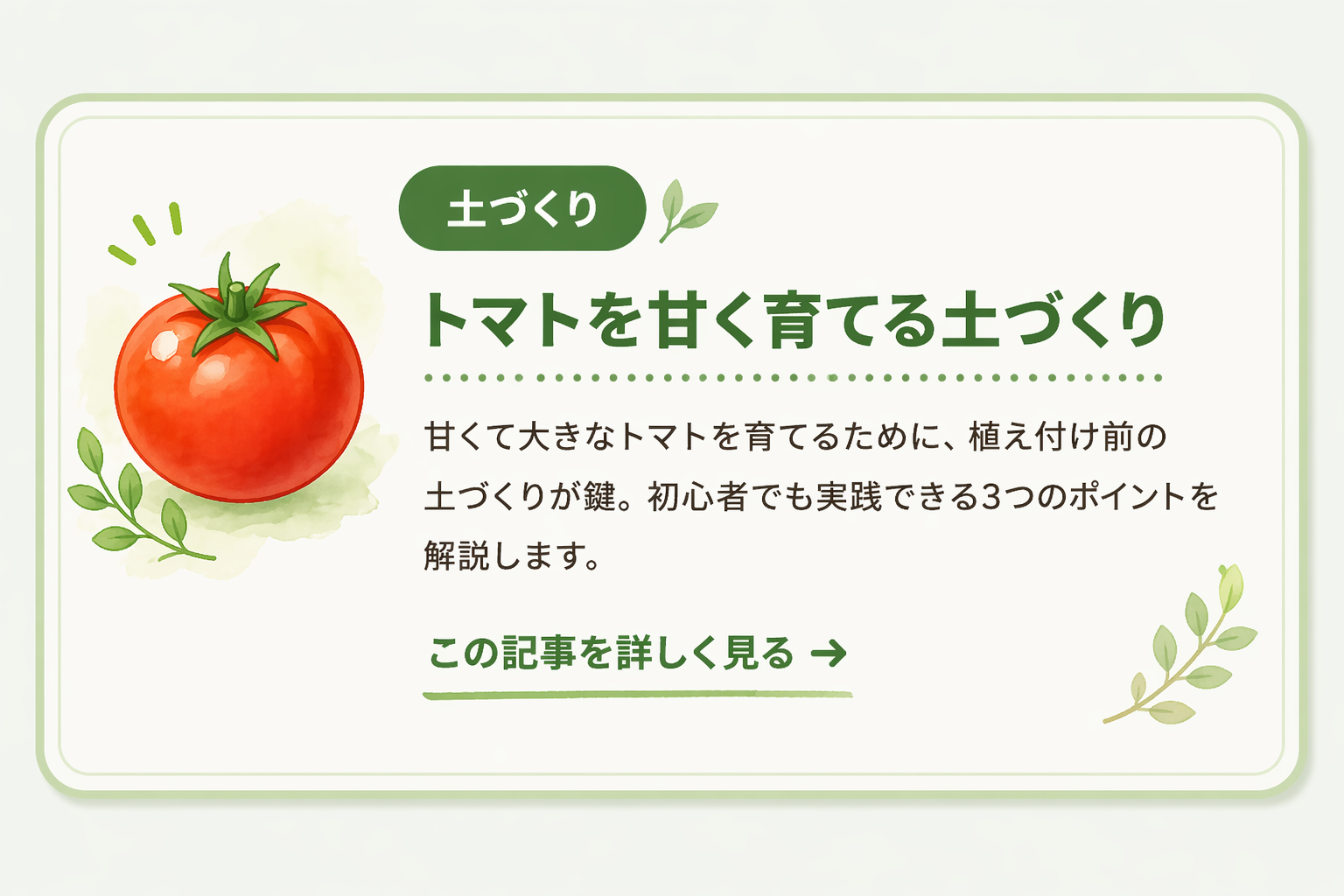 トマトを甘く育てる土づくり